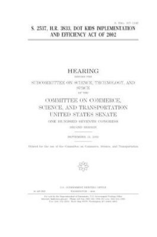 Cover of S. 2537, H.R. 3833