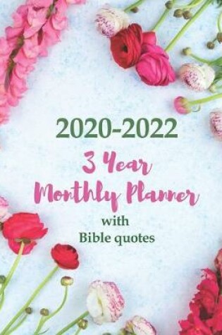 Cover of 2020-2022 3 Year Monthly Planner with Bible quotes
