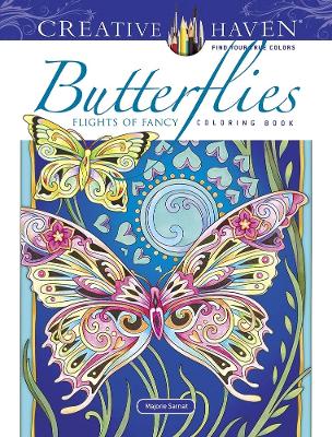 Book cover for Creative Haven Butterflies Flights of Fancy Coloring Book