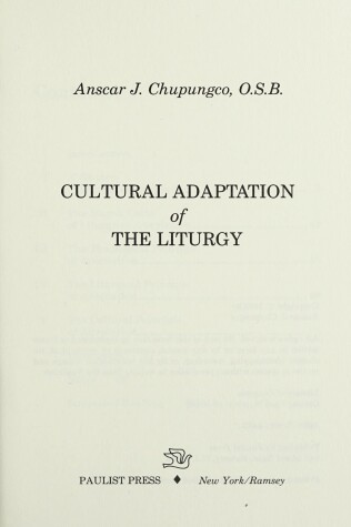 Book cover for Cultural Adaptation of the Liturgy