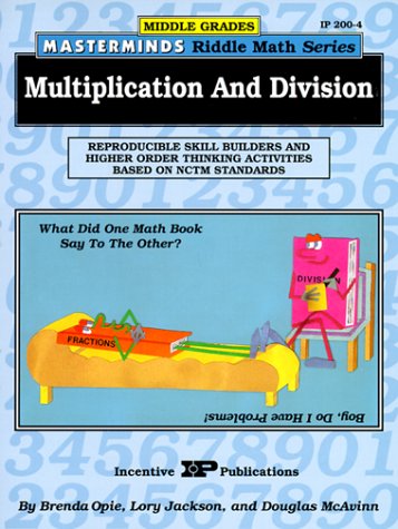 Book cover for Masterminds Riddle Math for Middle Grades: Multiplication and Division