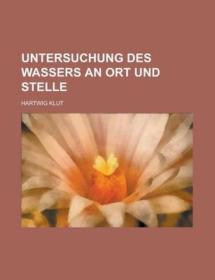 Book cover for Untersuchung Des Wassers an Ort Und Stelle