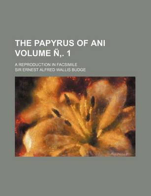 Book cover for The Papyrus of Ani Volume N . 1; A Reproduction in Facsimile