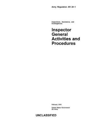 Book cover for Army Regulation AR 20-1 Inspections, Assistance, and Investigations