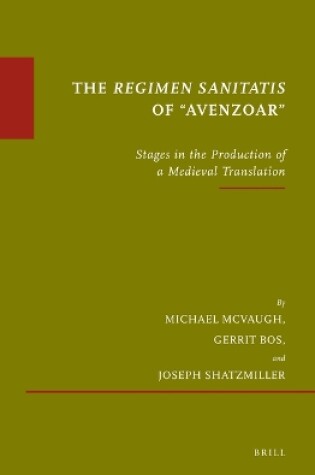 Cover of The Regimen sanitatis of "Avenzoar"