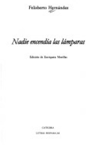 Cover of Nadie Encendia LAS Lamparas