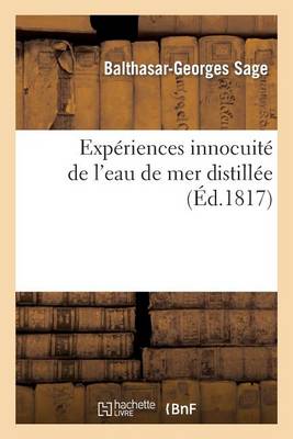 Book cover for Exp�riences Innocuit� de l'Eau de Mer Distill�e