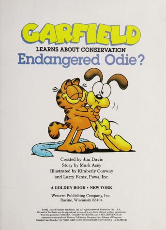 Book cover for Endangered Odie-Garfield Learn