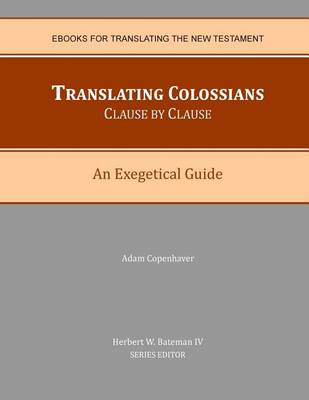 Book cover for Translating Colossians Clause by Clause