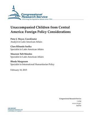 Cover of Unaccompanied Children from Central America