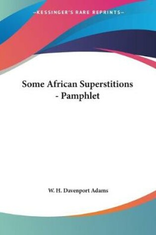 Cover of Some African Superstitions - Pamphlet