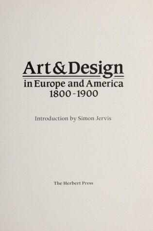 Cover of Art and Design in Europe and America, 1800-1900