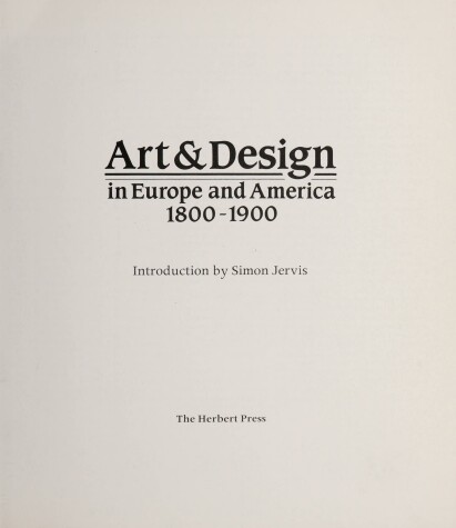 Book cover for Art and Design in Europe and America, 1800-1900