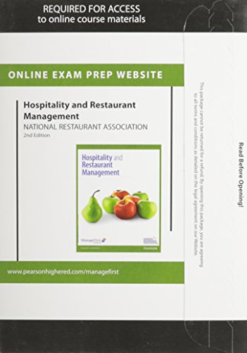 Book cover for Exam Prep for Hospitality and Restaurant Management -- Access Card