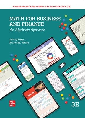 Book cover for ISE MATH FOR BUSINESS AND FINANCE: AN ALGEBRAIC APPROACH