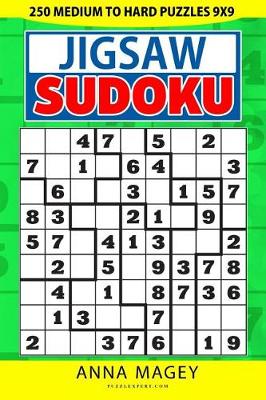 Cover of 250 Medium to Hard Jigsaw Sudoku Puzzles 9x9