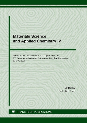 Cover of Materials Science and Applied Chemistry IV