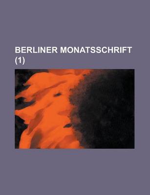 Book cover for Berliner Monatsschrift (1 )