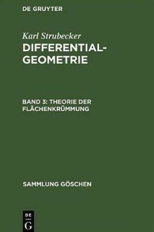 Cover of Theorie Der Flachenkrummung