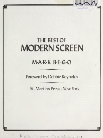 Book cover for The Best of Modern Screen Magazine