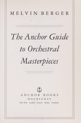 Cover of Anchor Guide to Orchestral Masterpieces,