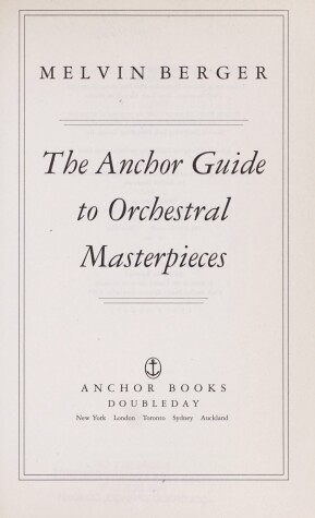 Book cover for Anchor Guide to Orchestral Masterpieces,