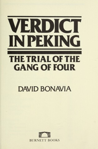 Cover of Verdict in Peking