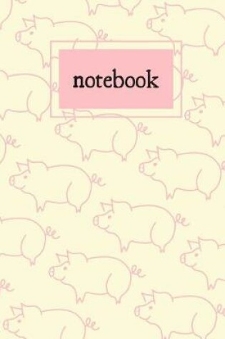 Cover of Cream and pink pig print notebook