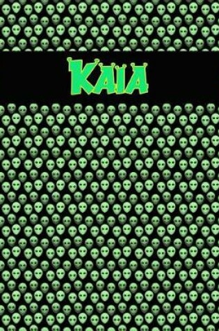 Cover of 120 Page Handwriting Practice Book with Green Alien Cover Kaia