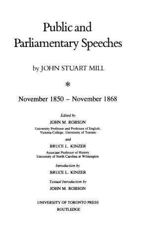 Cover of Public and Parliamentary Speeches