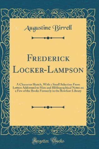 Cover of Frederick Locker-Lampson