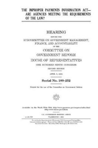 Cover of The Improper Payments Information Act