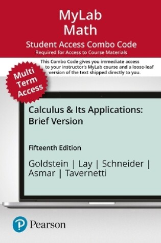 Cover of Mylab Math with Pearson Etext -- 24-Month Combo Access Card -- For Brief Calculus & Its Applications