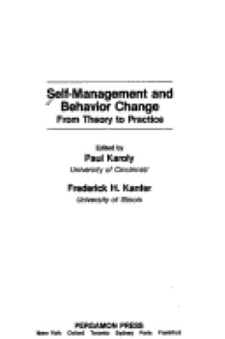 Cover of Self-management and Behaviour Change