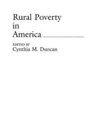 Cover of Rural Poverty in America