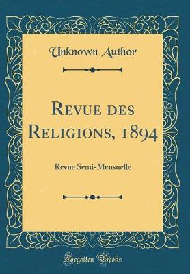 Book cover for Revue Des Religions, 1894