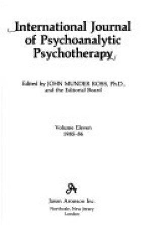 Cover of International Journal of Psychoanalytic Psychotherapy, 1985-86