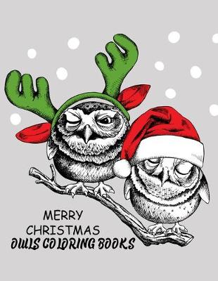 Book cover for merry christmas owls coloring books