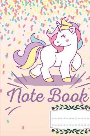 Cover of Notebook Composition Book Wide Ruled Kawaii Pink Unicorn, Writer's Notebook for School / student / office / teacher