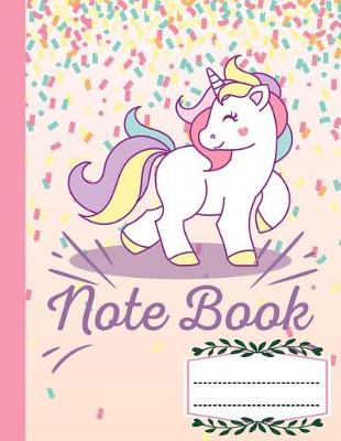 Book cover for Notebook Composition Book Wide Ruled Kawaii Pink Unicorn, Writer's Notebook for School / student / office / teacher