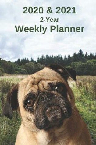 Cover of 2020 & 2021 Weekly Planner - Two Year Appointment Book Gift - Two-Year Agenda Notebook for Funny Pug Dog Owners