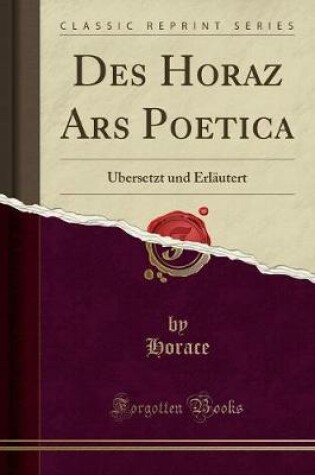 Cover of Des Horaz Ars Poetica