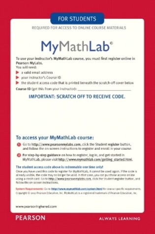 Cover of MyLab Math -- Glue-in Access Card