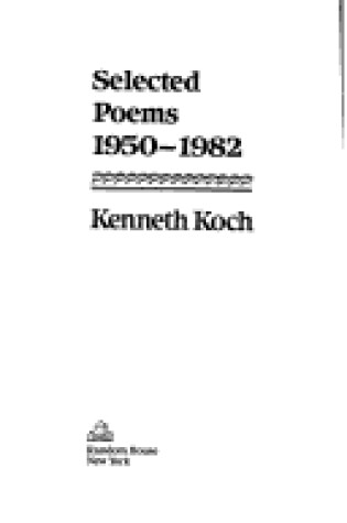 Cover of Selected Poems, 1950-1982