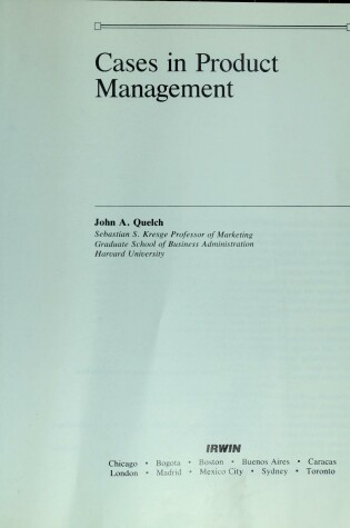 Cover of Cases in Product Management