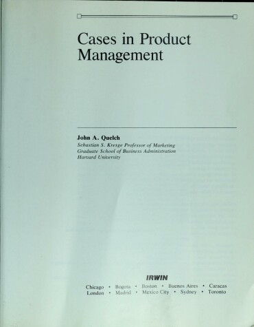 Book cover for Cases in Product Management