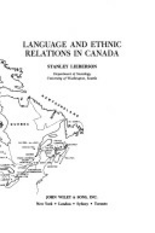 Cover of Language and Ethnic Relations in Canada