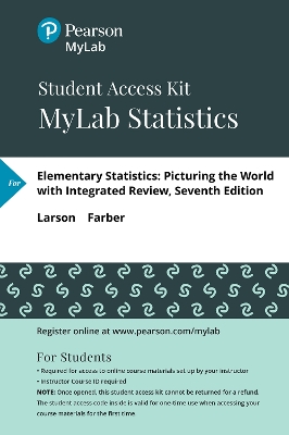 Book cover for MyLab Statistics with Pearson eText -- 24 Month Standalone Access Card -- for Elementary Statistics