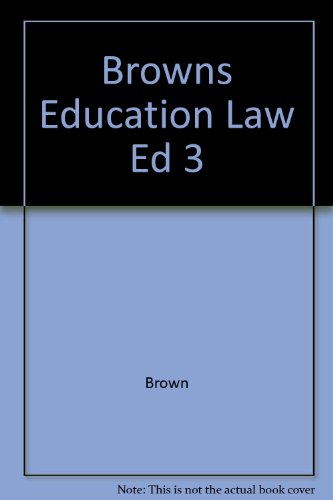 Book cover for Browns Education Law Ed 3