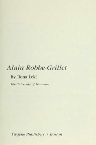 Cover of Alain Robbe-Grillet